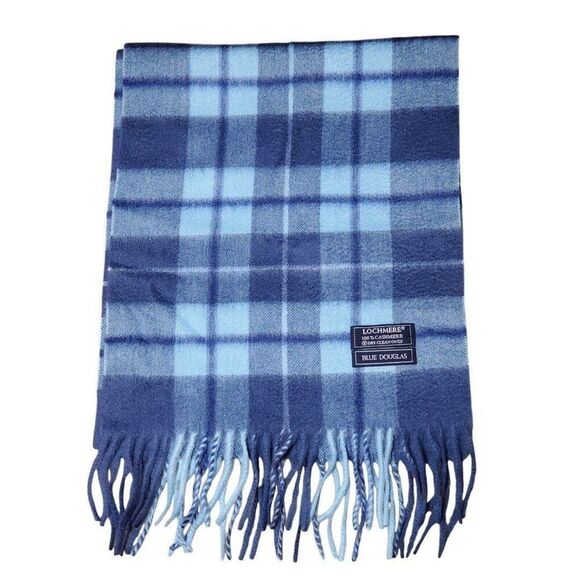 Lochmere 100% Cashmere Scarf Blue Douglas New without Tags - Picture 2 of 5